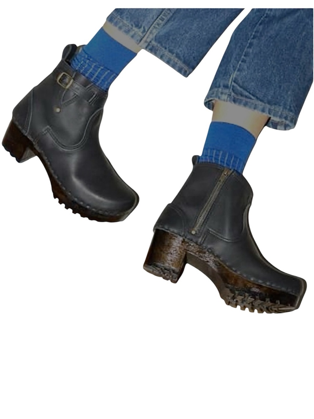 No. 6 Buckle Ankle Boot Clogs "Runs Small"